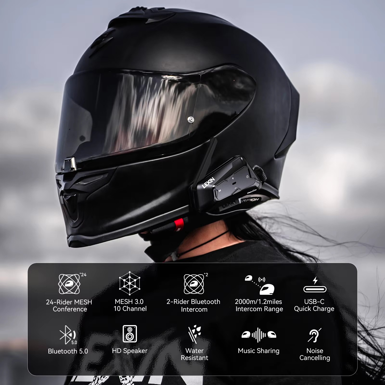 Introducing New LEXIN- MTX Bluetooth Headset Intercom With Mesh