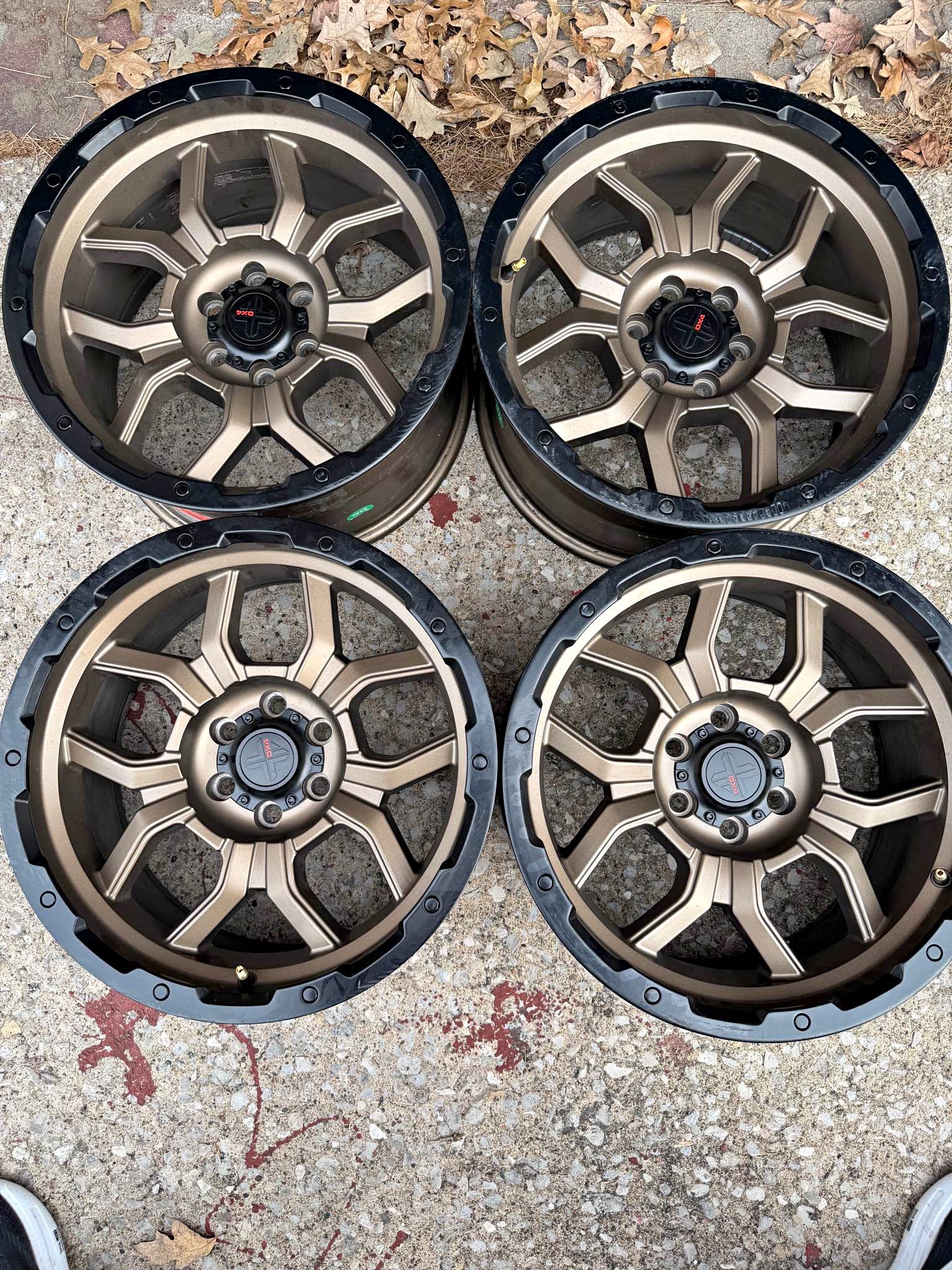 For Sale: Four (4) 17”x 8.5” DX4 Baja Frozen Bronze w/Black Lip - Car ...