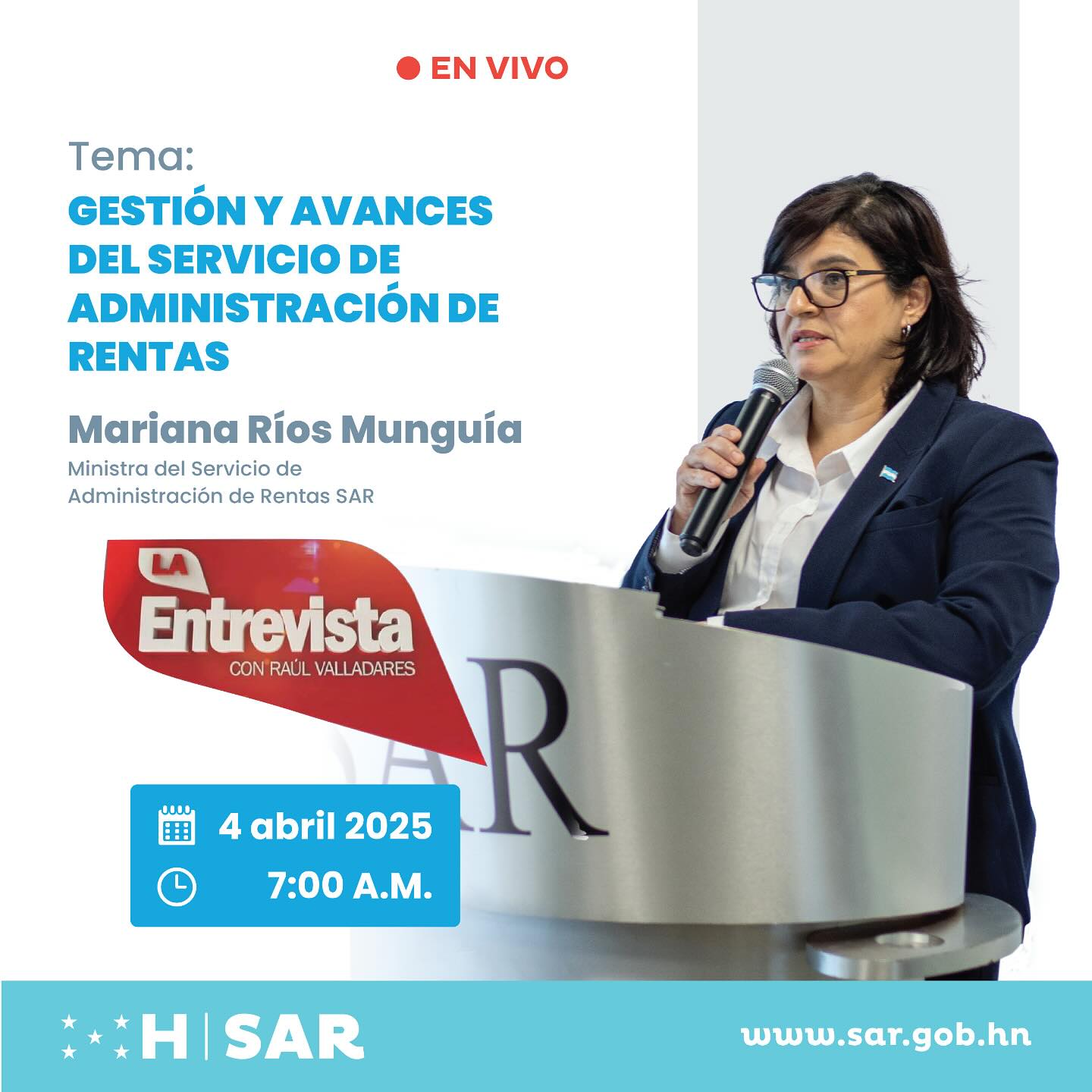 Servicio - 📢 MAÑANA, la ministra del SAR, @MarianaRíosHN compartirá los ...