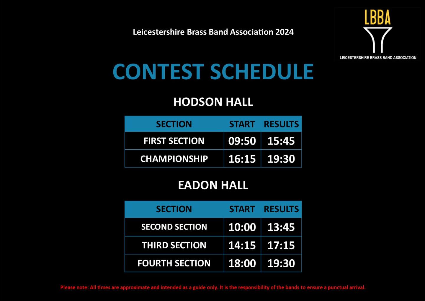 🕰️🎺 Updated Contest Schedule 🎺🕰️... - LBBA Contests & News | Facebook