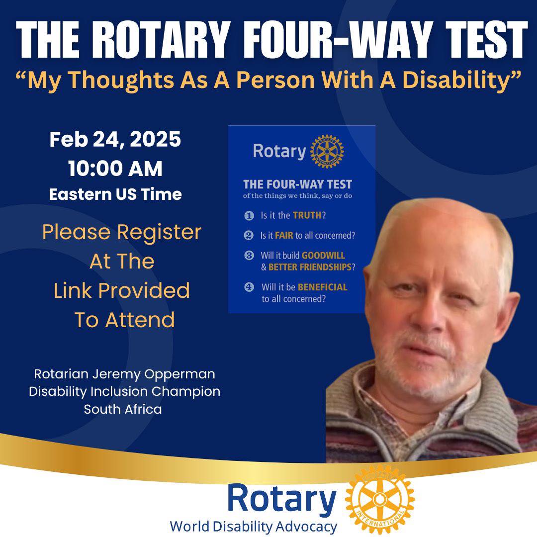 Rotary Club of World Disability Advocacy - You are invited to a Zoom ...