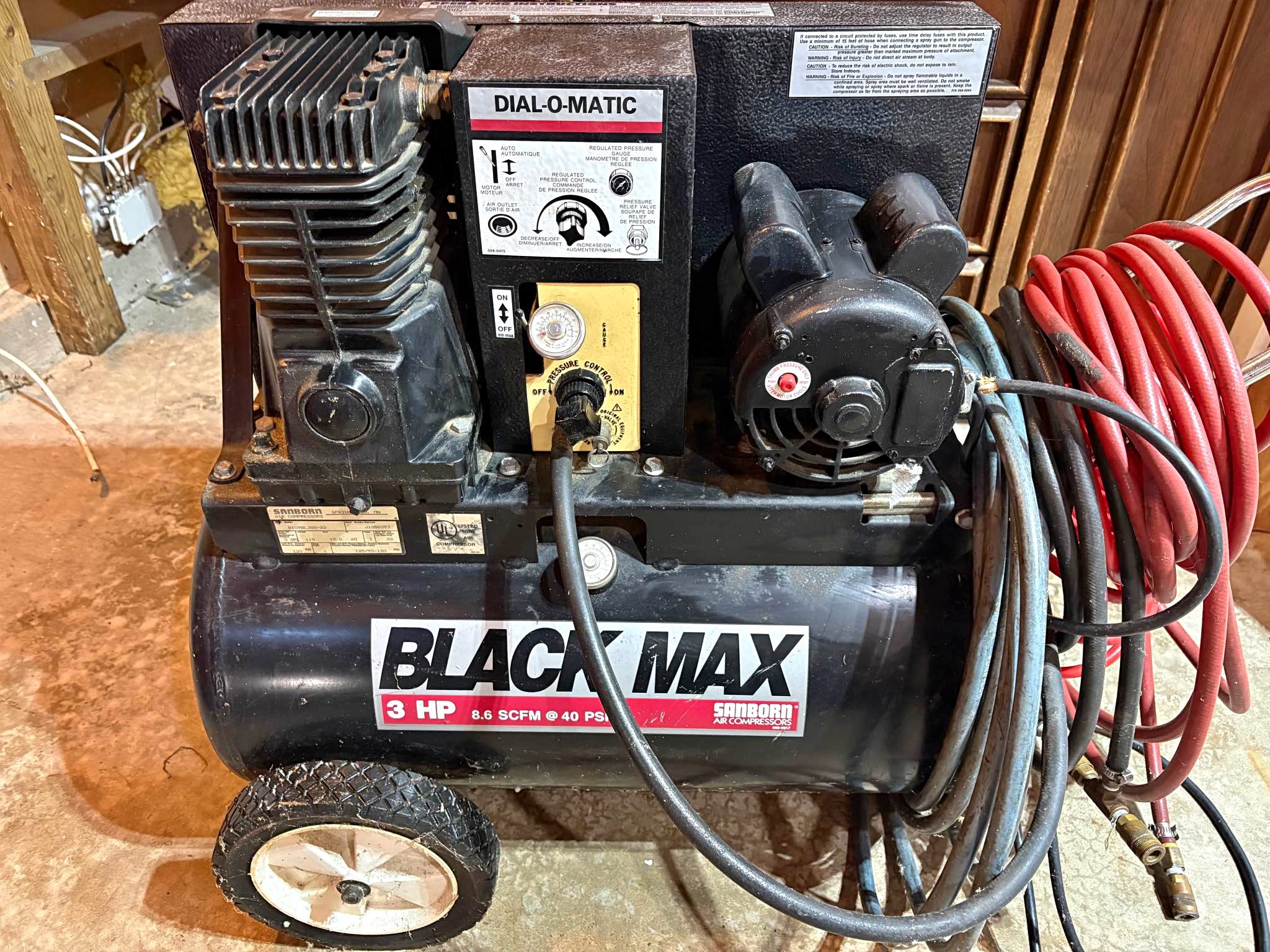 Black Max 3HP Air Compressor - Air Compressors - Streamwood, Illinois ...