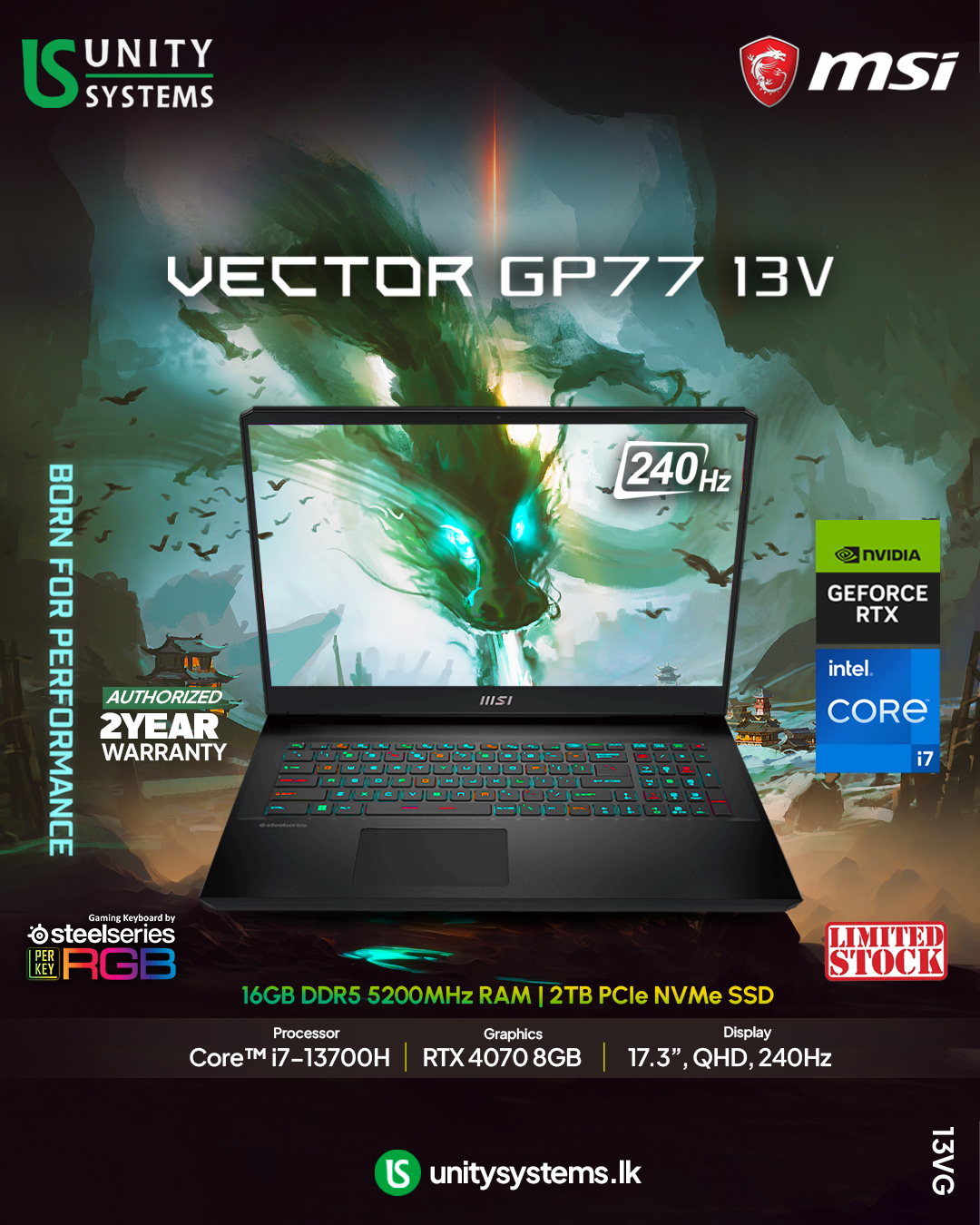Unity - MSI VECTOR GP77 13V The Vector GP77 13V will lead powerful ...