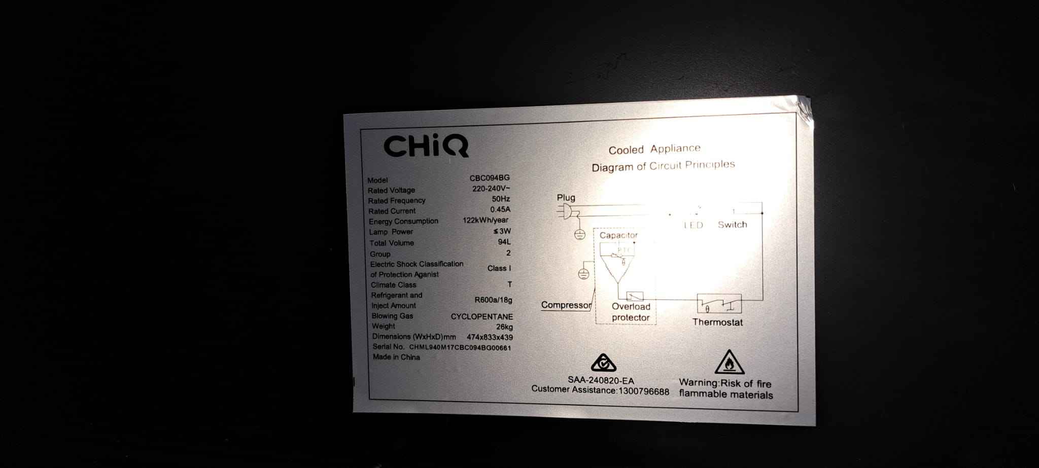 CHIQ 94L Bar Fridge. - Refrigerators & Freezers - Perth, Western ...