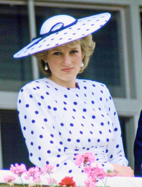 lady diana polka dot dress The pink look was reminiscent of Princess double-layer chest