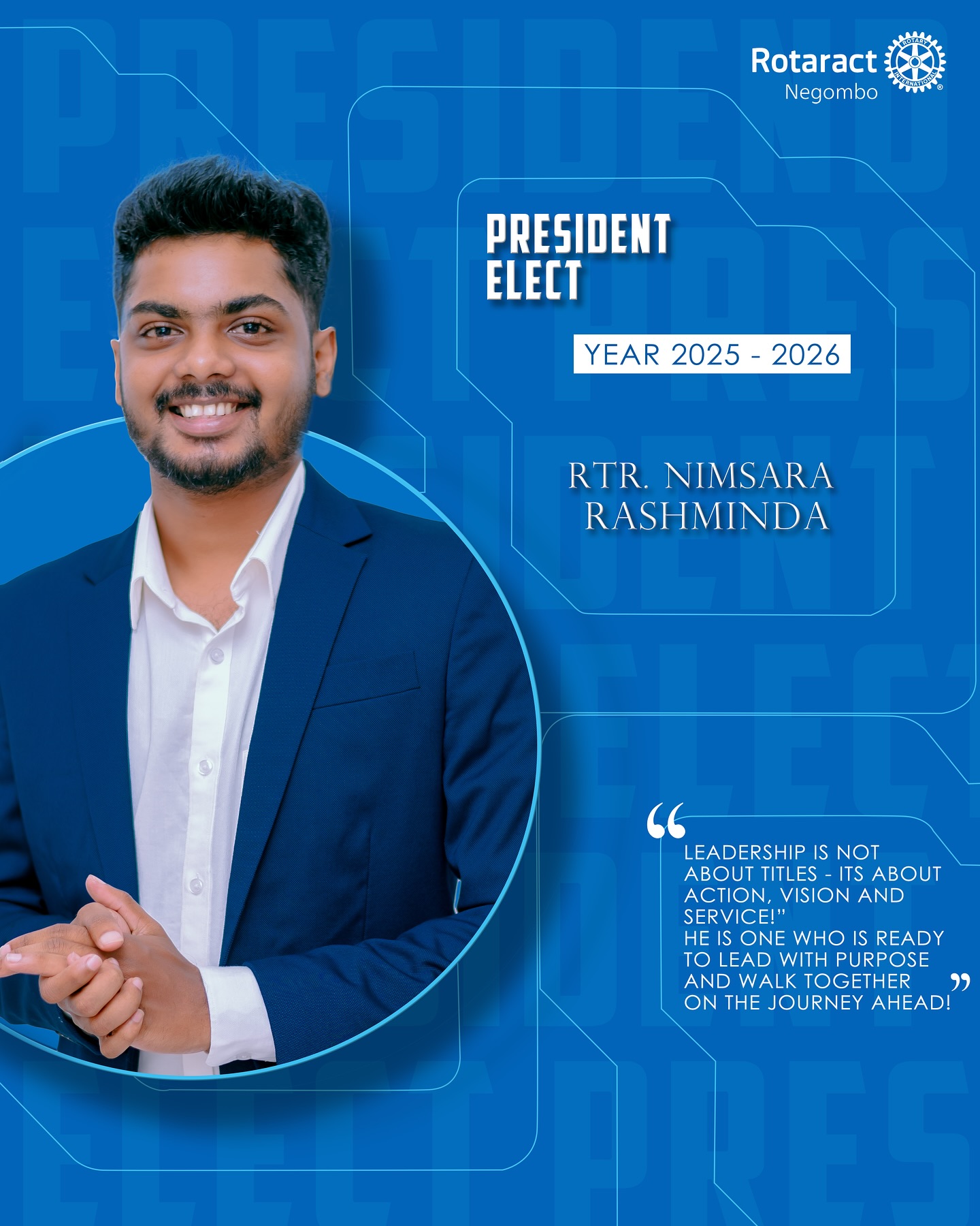 Introducing our New President... - Rotaract Club of Negombo | Facebook
