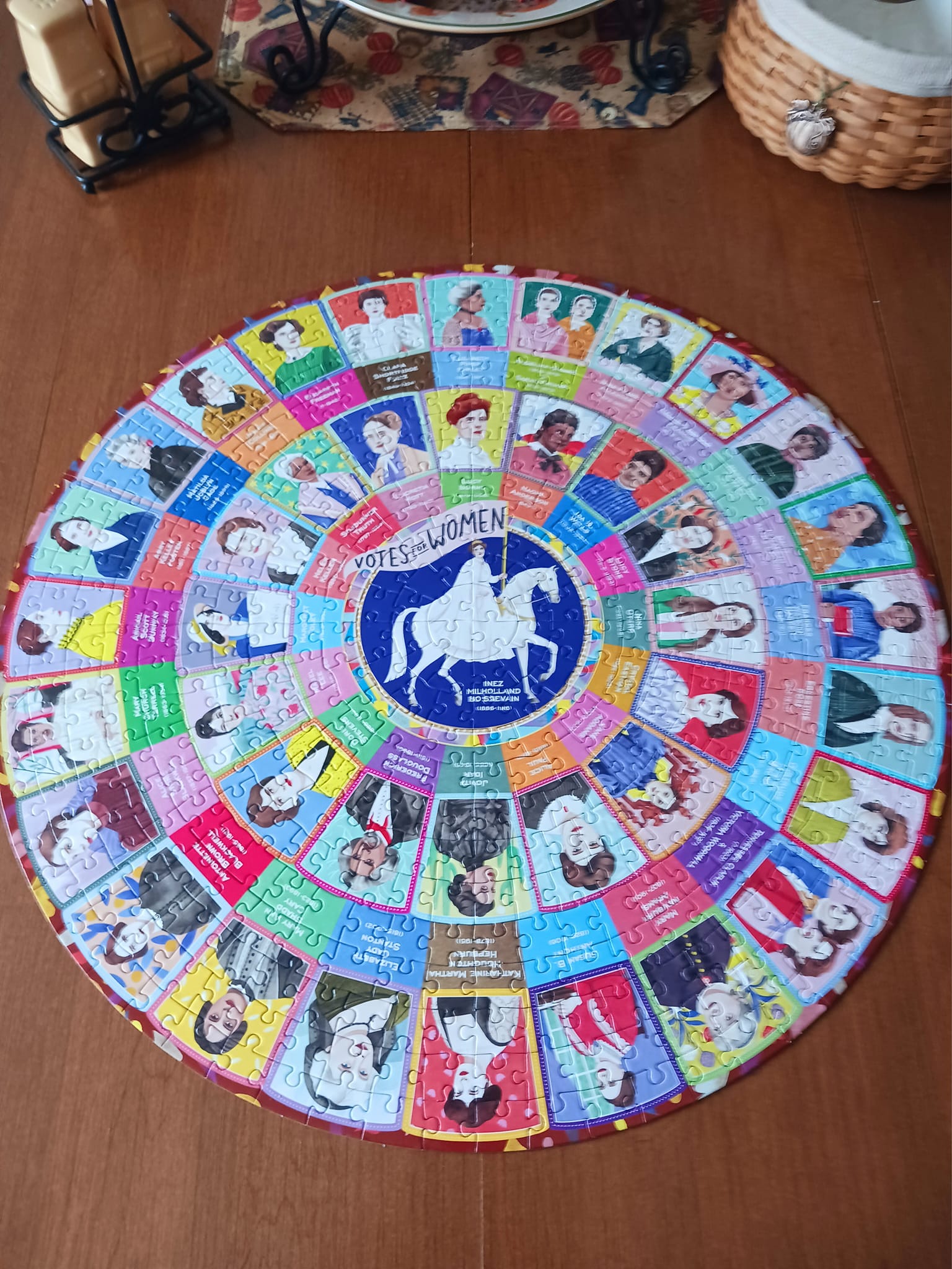 EeBoo Positivity 500 Piece Round Puzzle – Mindful Jigsaw For Adults & Families, 23” Diameter