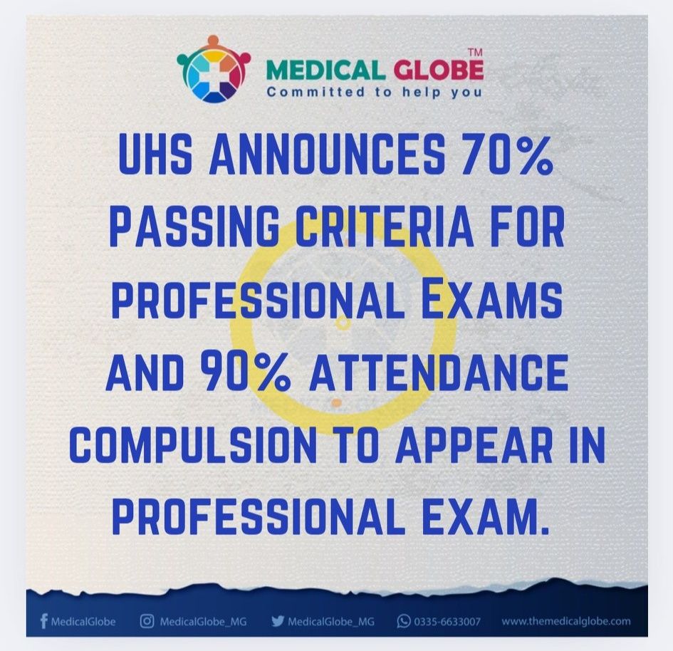 Medical - UHS sets 90% attendance, 70% passing marks for medical ...
