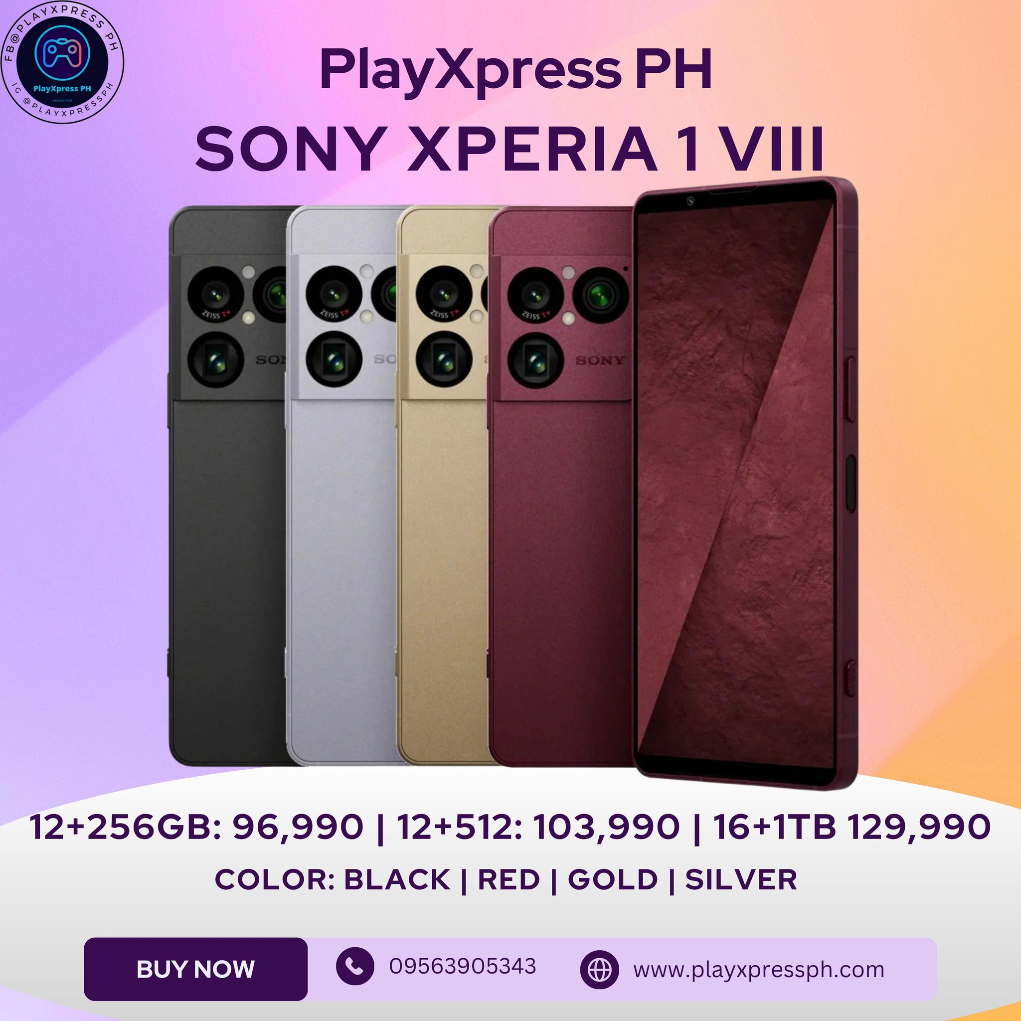 Sony Xperia 1 VIII Pre Order 05.13.2026 12GB+256GB : 96,990 12GB+ 