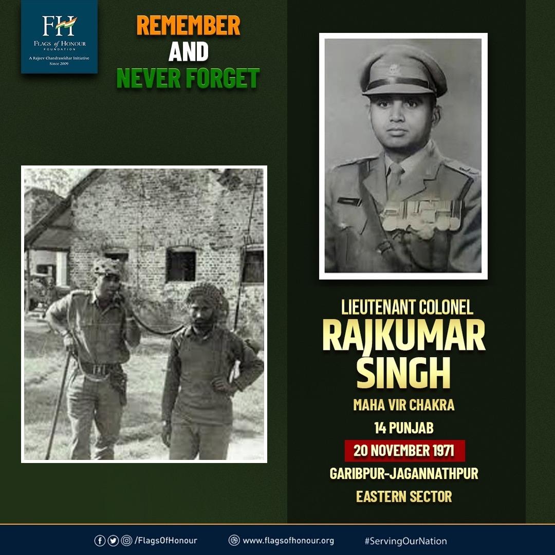 Flags of Honour - #OnThisDay 20 Nov 1971, Lt Col Rajkumar...