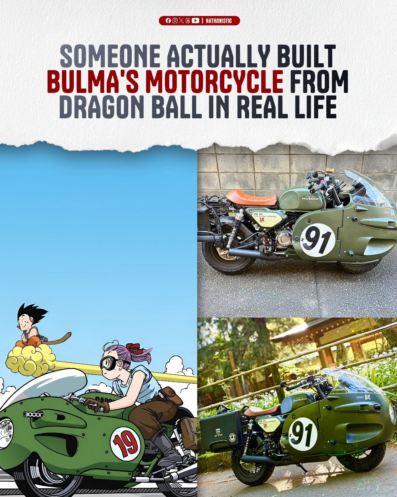 りこ Someone Built Bulma's Motorcycle From Dragon Ball in Real Life A