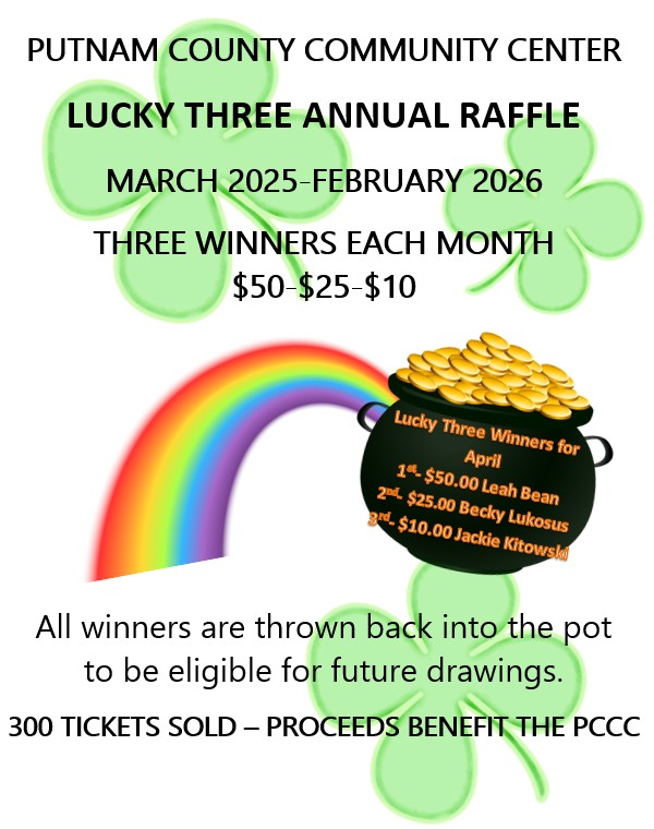 Putnam - Congratulations to our Lucky Three Winners for April 2025. 1st ...