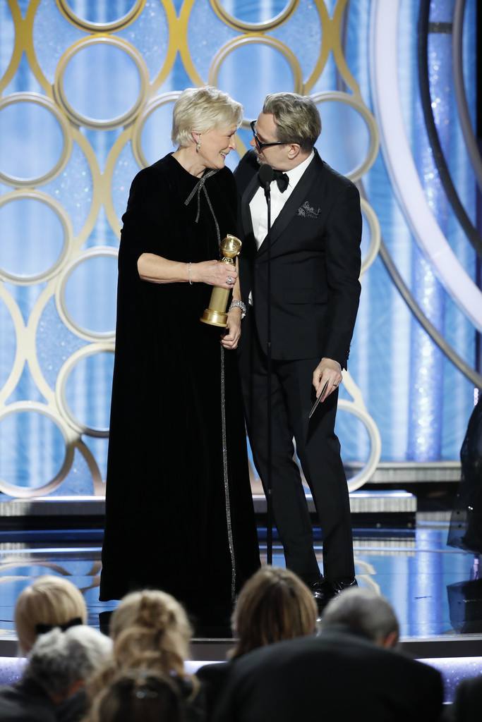 Golden Globe winner Glenn Close takes a moment on the red carpet to thank the women crew members who helped 'The Wife' get made. For more Golden Globes coverage, go to: imdb.to/goldenglobes2019