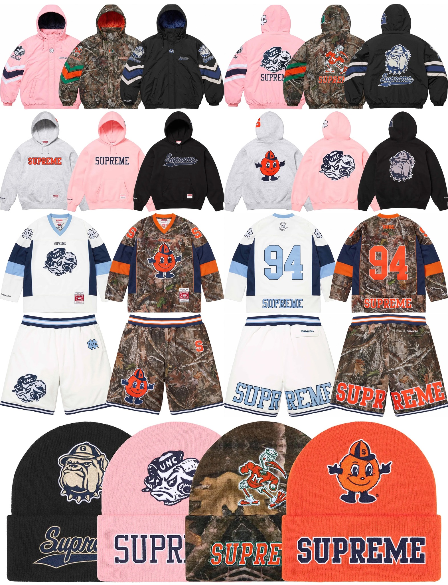 Supreme teams up with Mitchell & Ness and the NCAA for a college 
