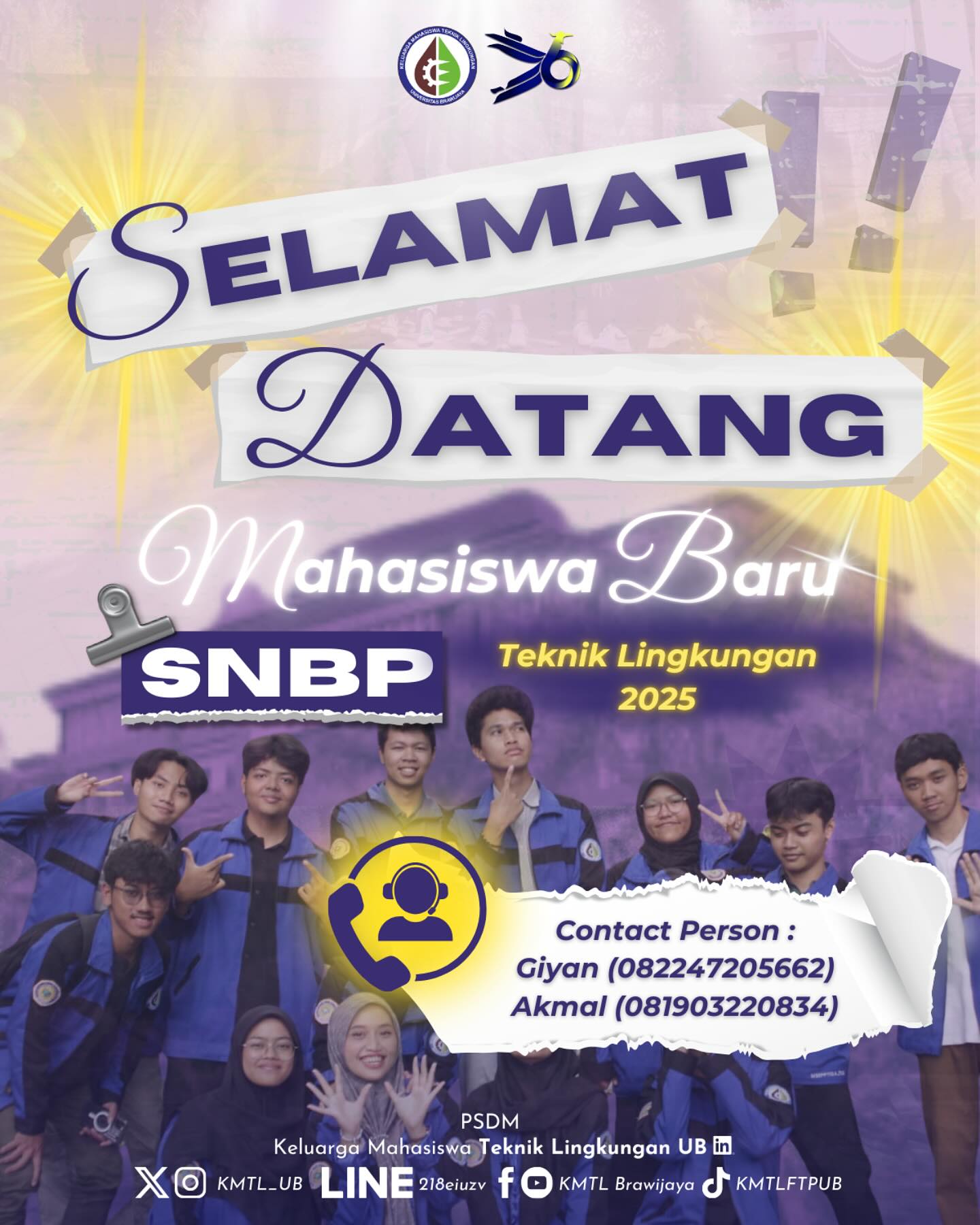 KMTL - [SELAMAT DATANG MAHASISWA BARU TEKNIK LINGKUNGAN UB JALUR SNBP ...
