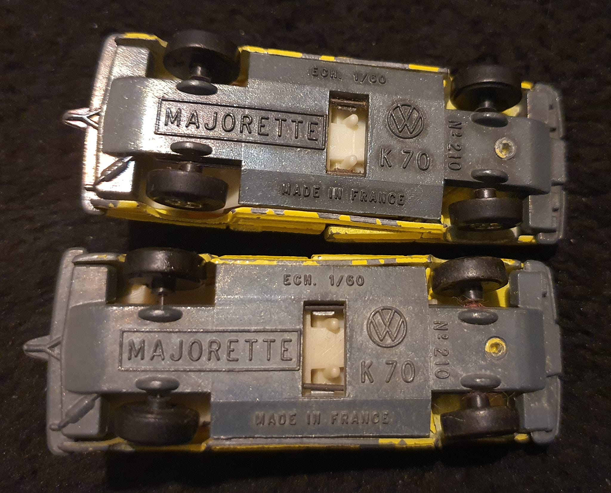 VW K70 Majorette diecast models with different headlights