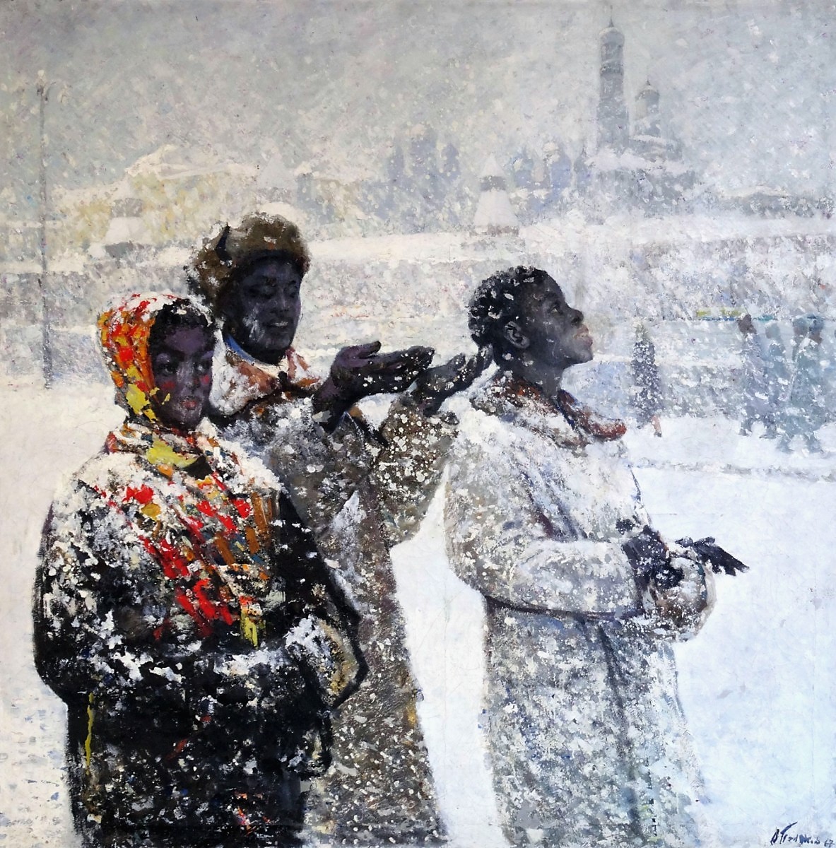 冬宮殿　版画手彩色Alexey Dmitrievich Reipolsky Winter Fairy Tale