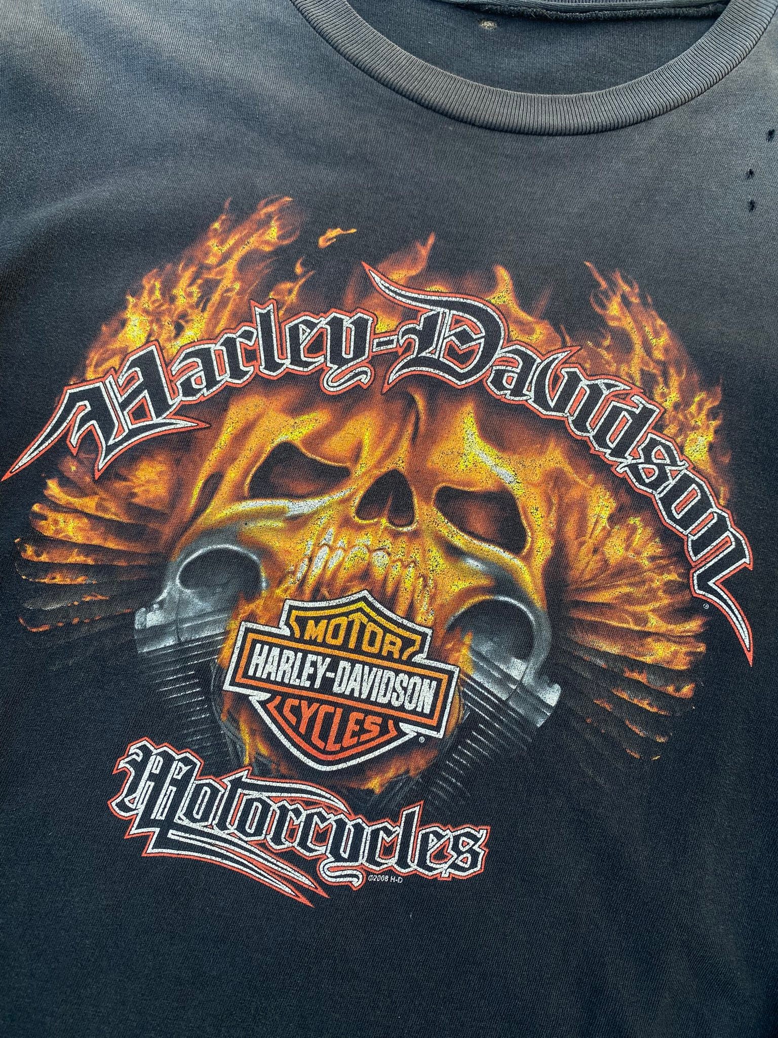 2008 Harley Davidson Skull Flames