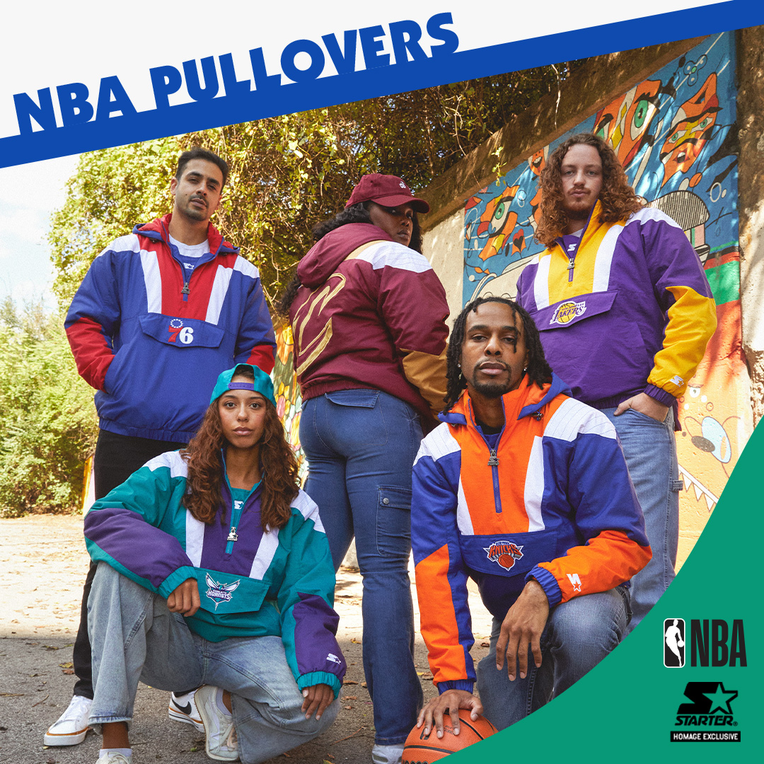 Look for the Star ⭐️ HOMAGE x Starter NBA Pullover Jackets are a