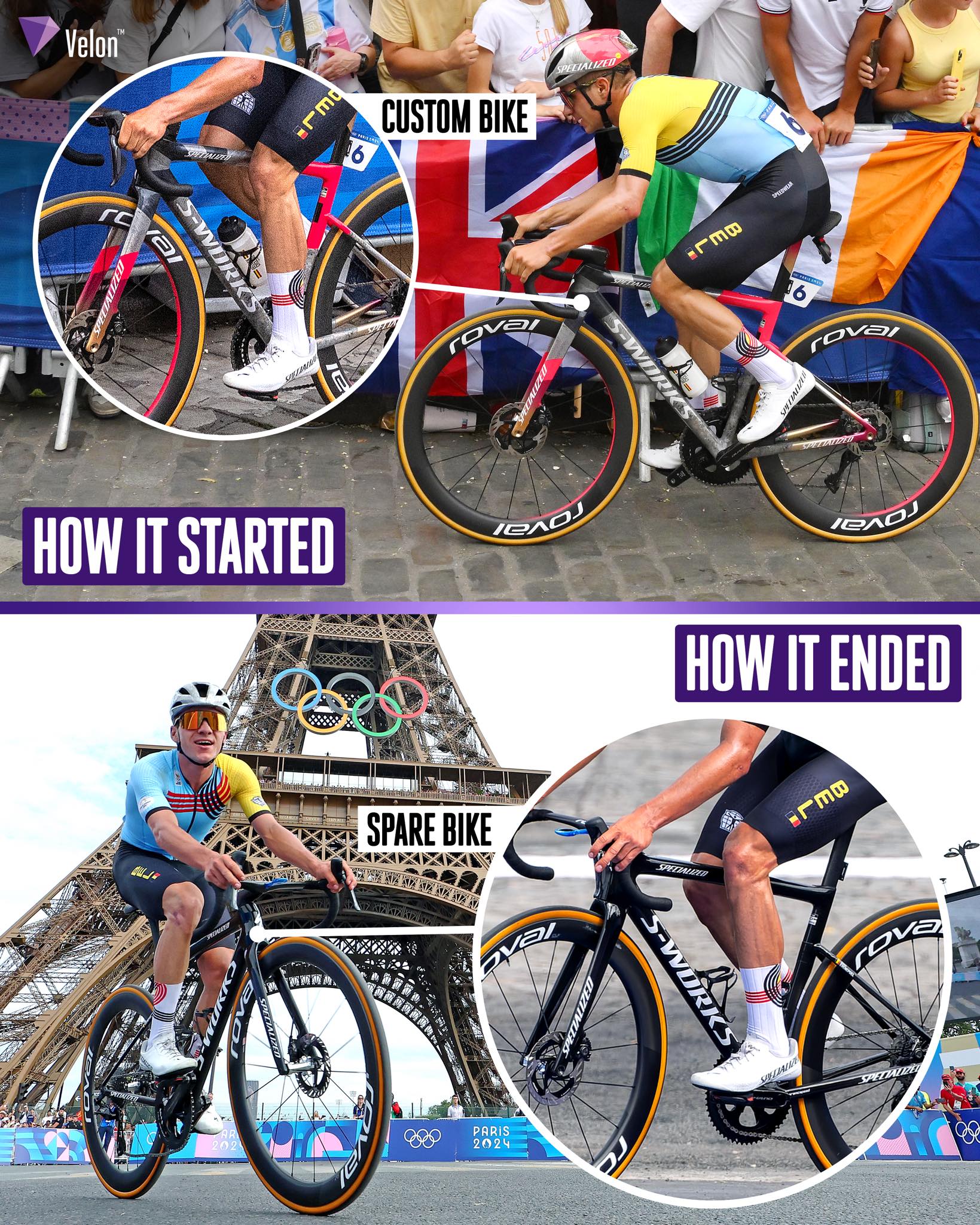 Evenepoel won gold with his spare bike ?? A last-minute bike 