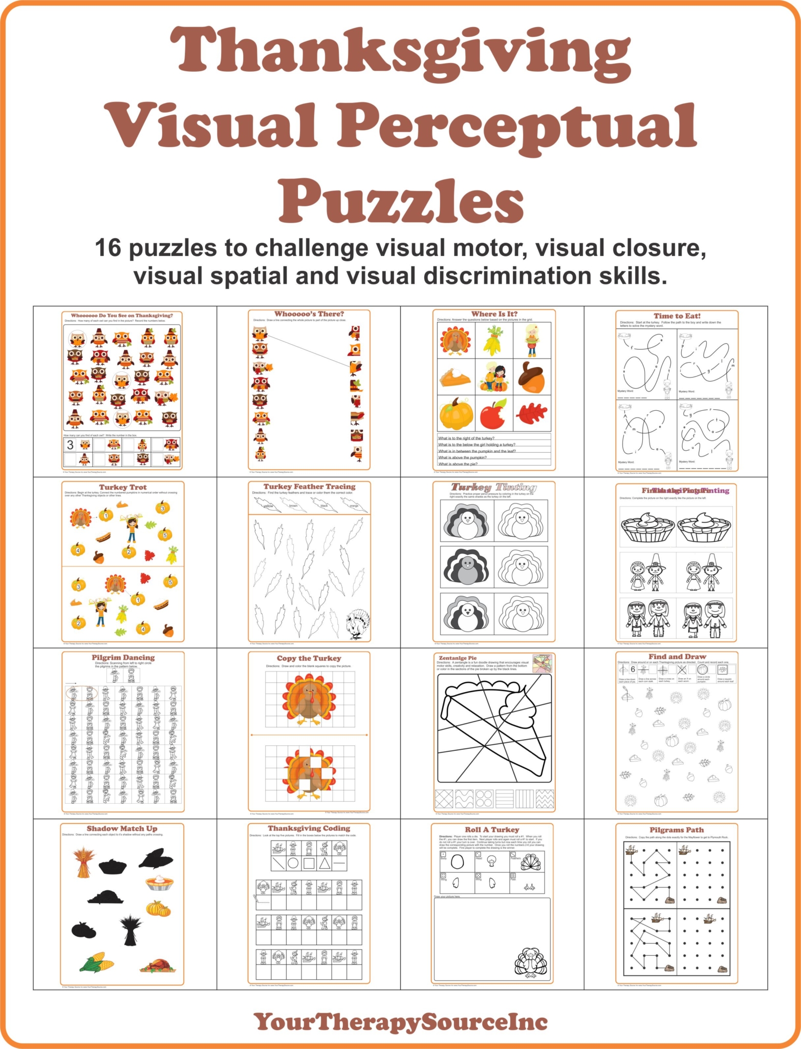 The Sensory - 16 visual motor, visual spatial, visual closure and ...