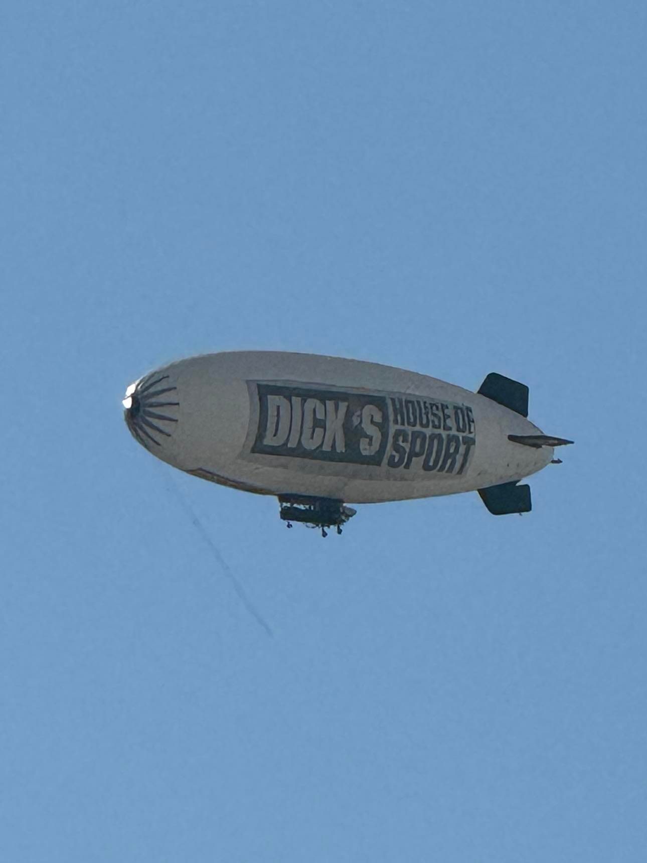 Big ol Dick's Sporting Goods blimp passed over Greenville. Now