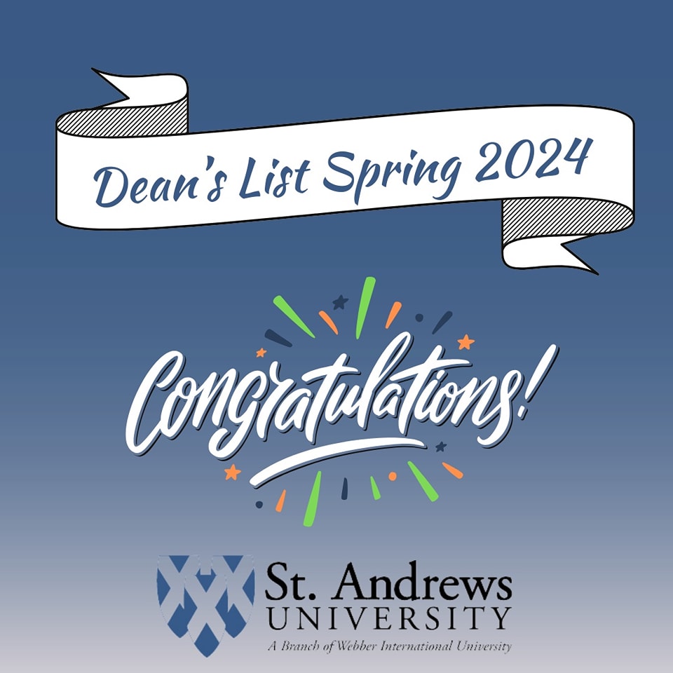 🎊 Dean's List Spring 2024 🎊 We... - St. Andrews University | Facebook