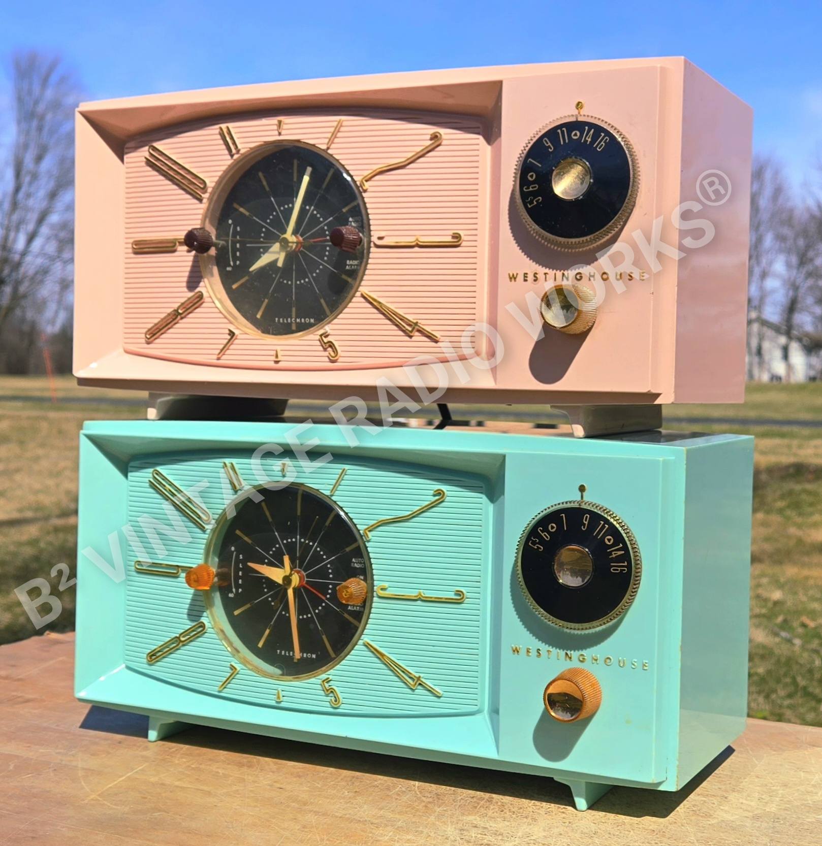 Vintage Westinghouse clock radios from 1959