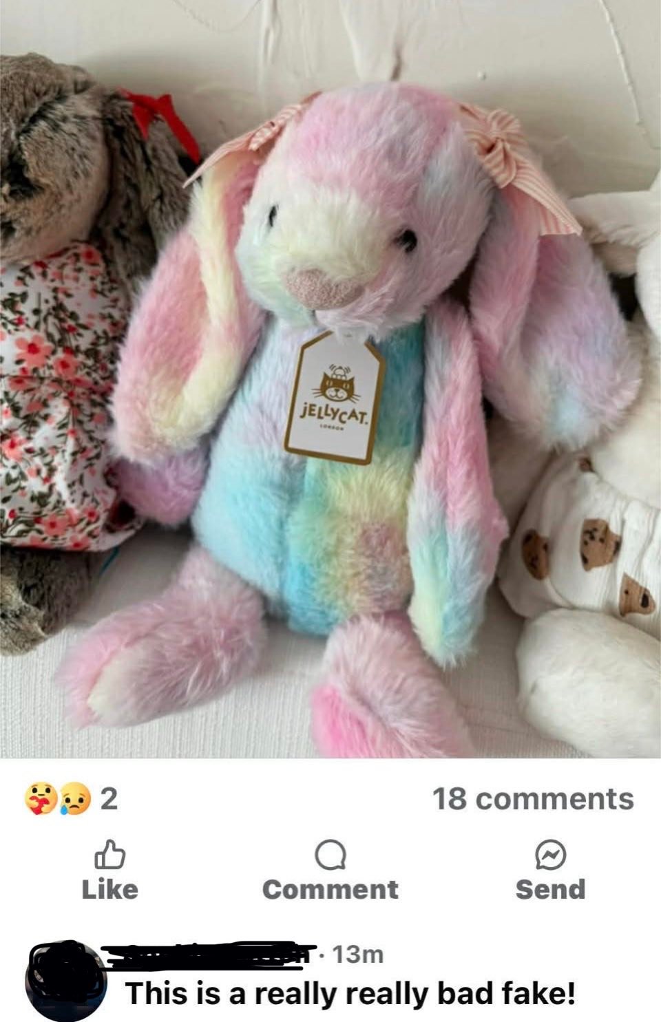 How to authenticate Jellycat Franilla Luxe Bunny from LA Ski