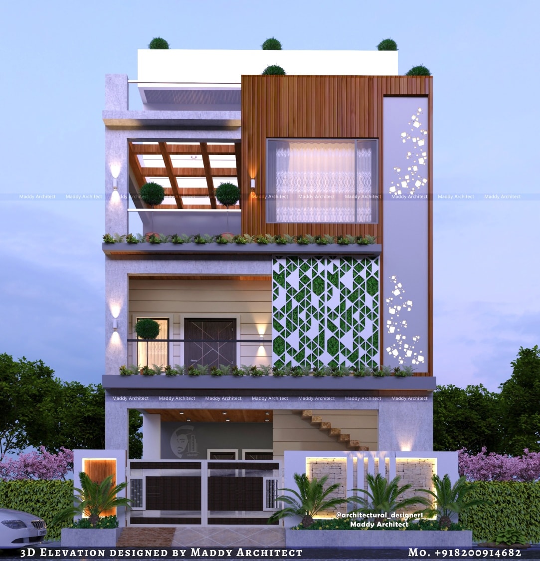 Maddy Architect - 👉 House Elevation design 😍 Rate out of 1...