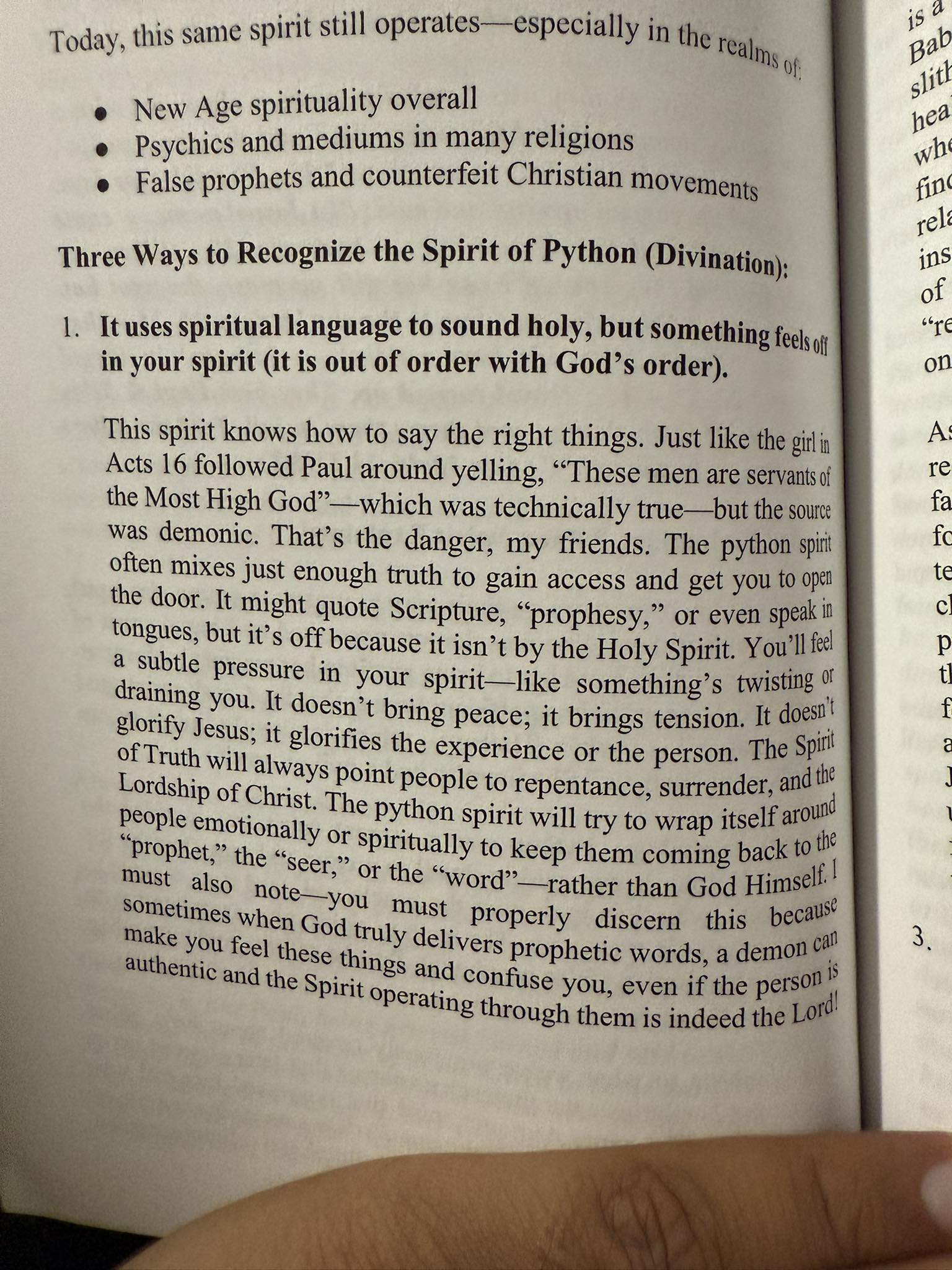 William - ONE WAY TO RECOGNIZE THE SPIRIT OF PYTHON!⬇️ Book of Acts ...