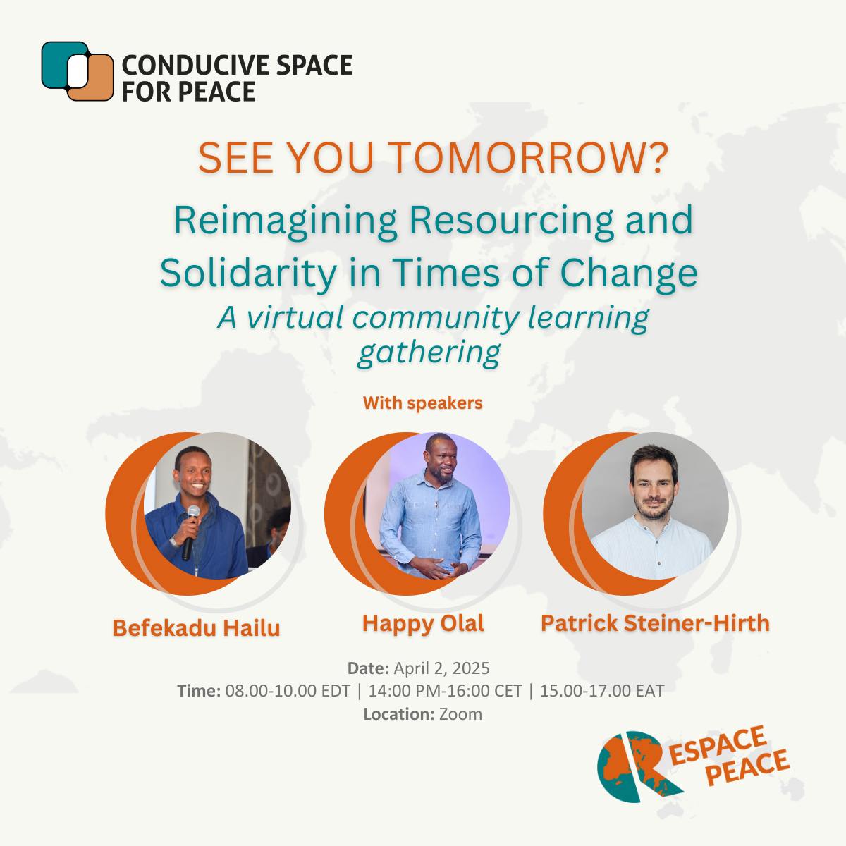 Conducive - We gather tomorrow. Are you joining us? 🌍 Across the world ...