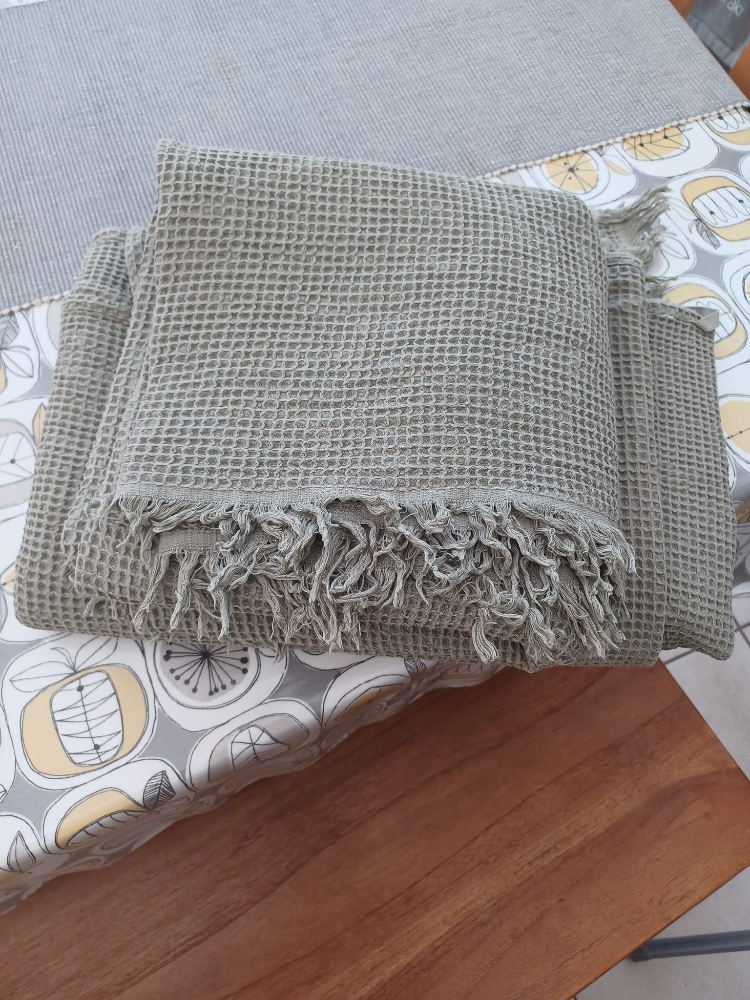 Bought some of these towels from IKEA. They are thin waffle towels called Vallasan. They are thin, soft but highly absorbant. So when folded up they are much lighter and not as