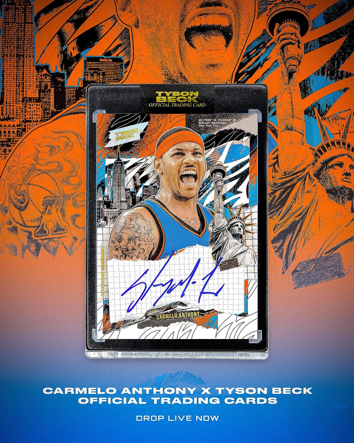 Carmelo Anthony x Tyson Beck - Official Trading Cards and On Card 