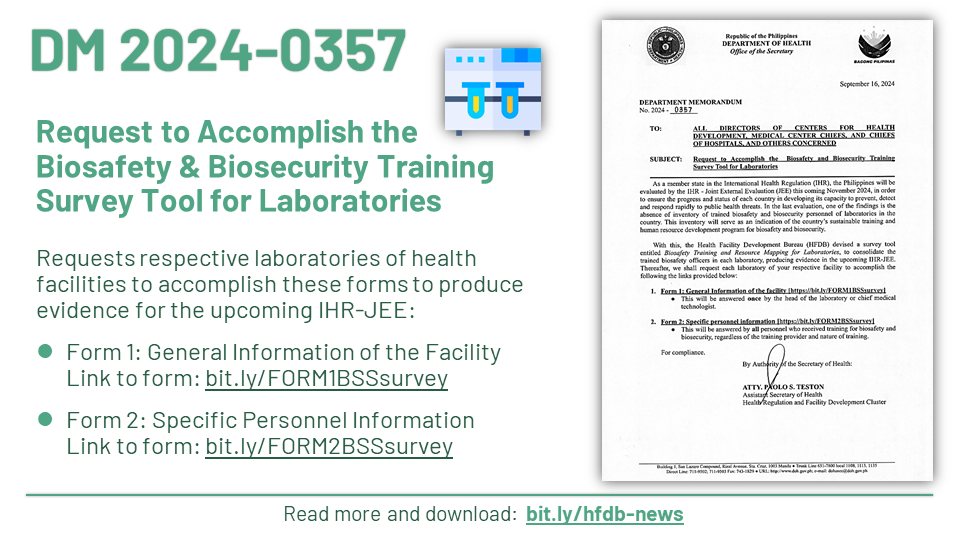 HFDB - Department Memorandum No. 2024-0357 September 16, 2024 Request ...