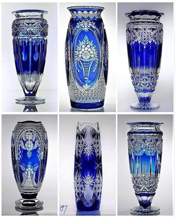 Val Saint Lambert Aberdeen cranberry cut glass vase