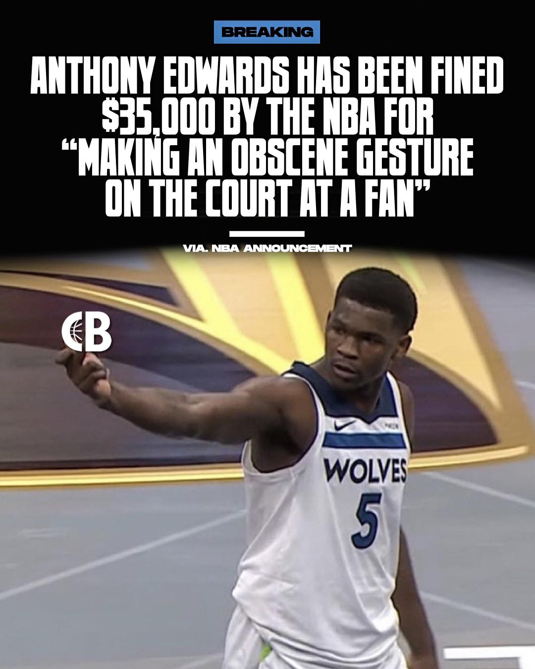Courtside Buzz - BREAKING: Anthony Edwards has been fined... | Facebook
