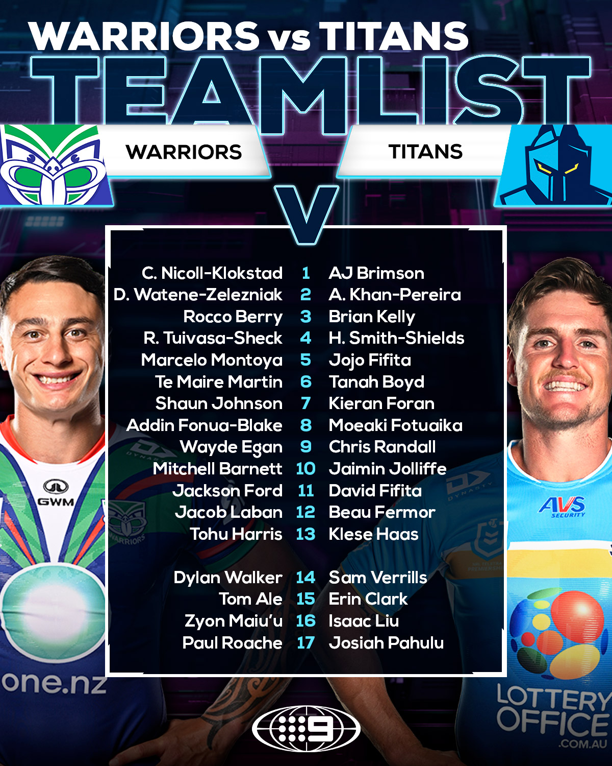 NRL on Nine - 🚨 ROUND 8 TEAMS 🚨 DETAILS:...