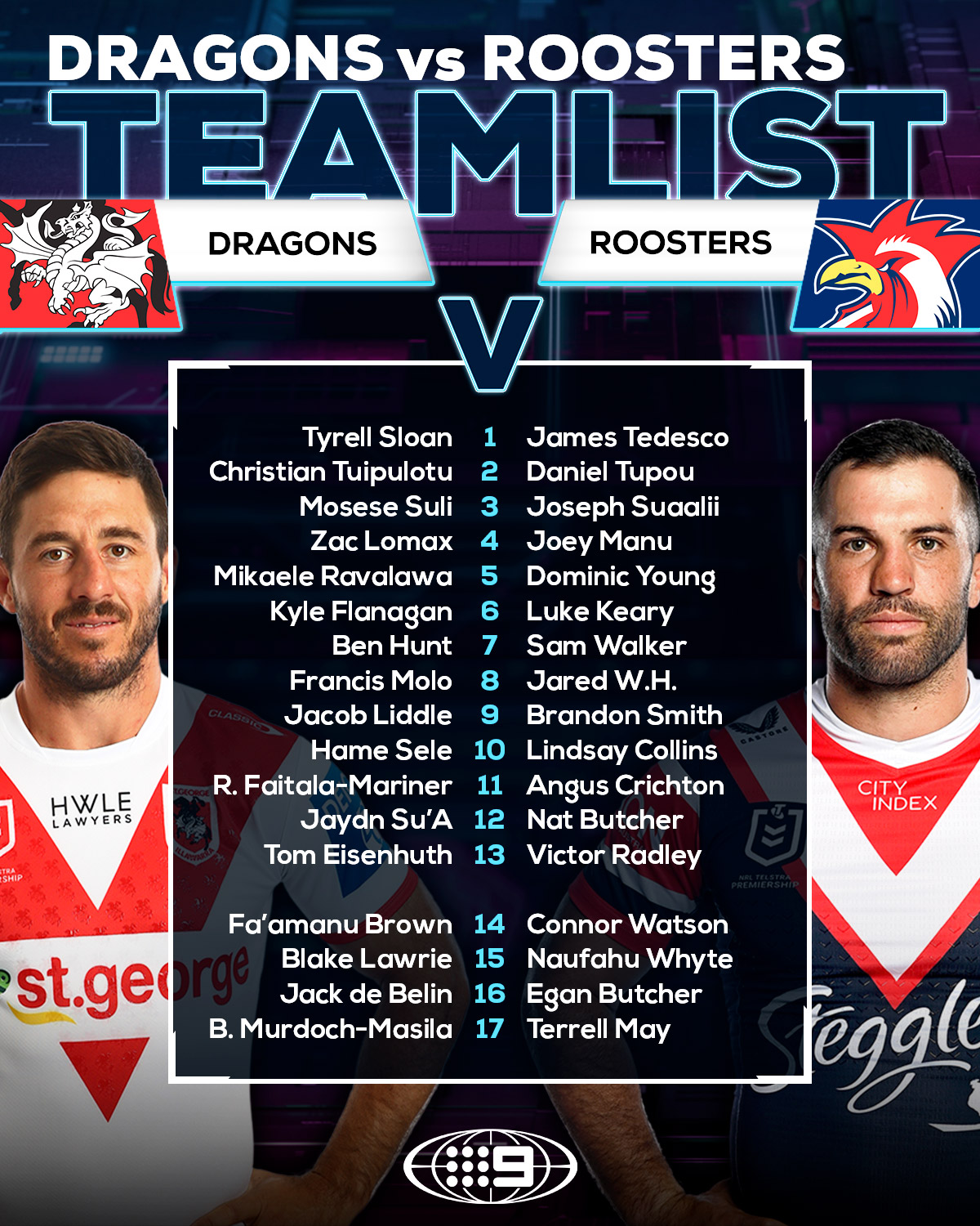 NRL on Nine - 🚨 ROUND 8 TEAMS 🚨 DETAILS:...