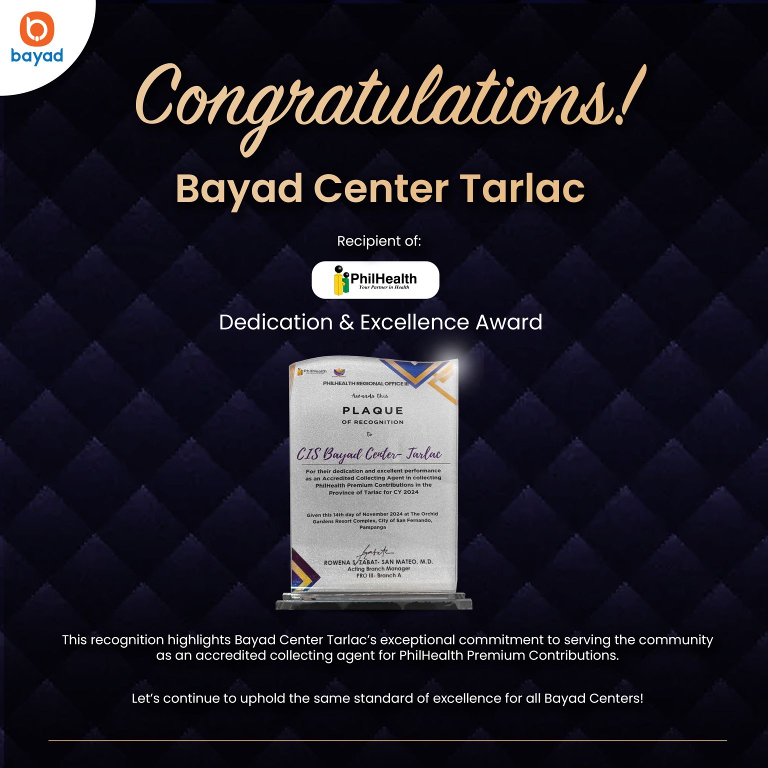 Bayad - We are proud to share that Bayad Center Tarlac has... | Facebook