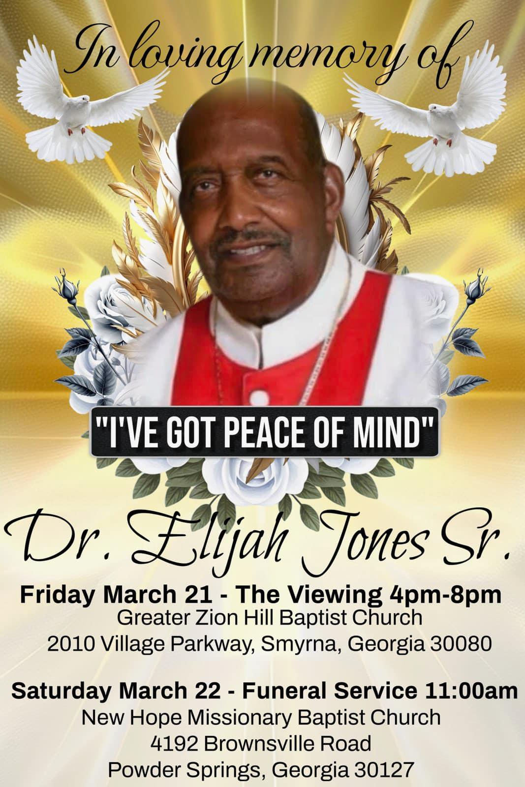Greater - Update Please Read‼️ RIP Pastor Dr. Elijah Jones Sr ...