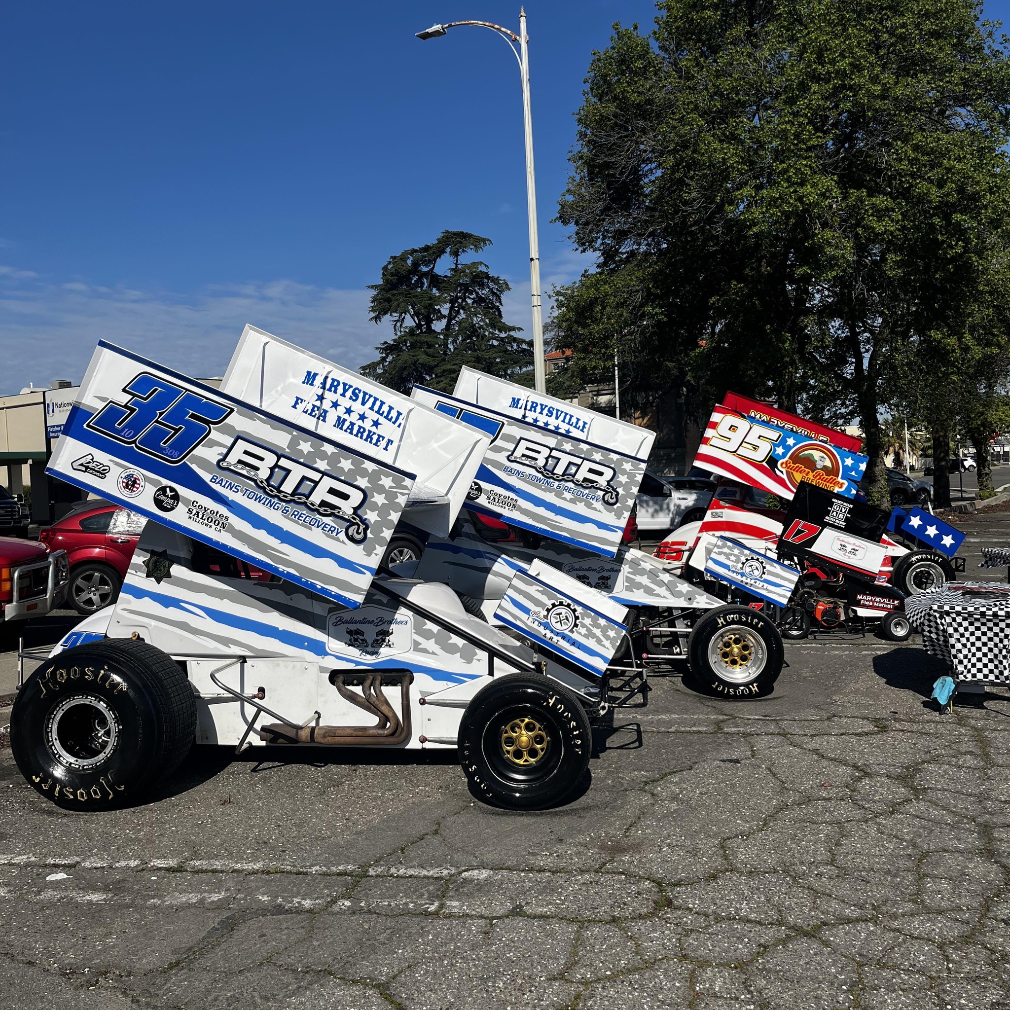 The scene before every race - Lucas getting settled in the race car and ...