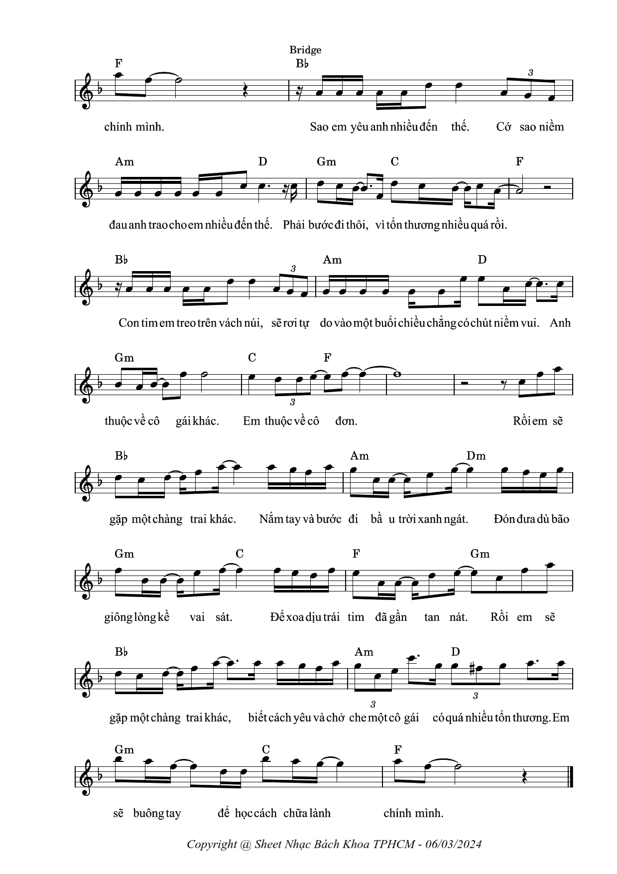 Sheet Rồi Em Sẽ Gặp Một Chàng... - Sheet nhạc Bách Khoa TPHCM | Facebook
