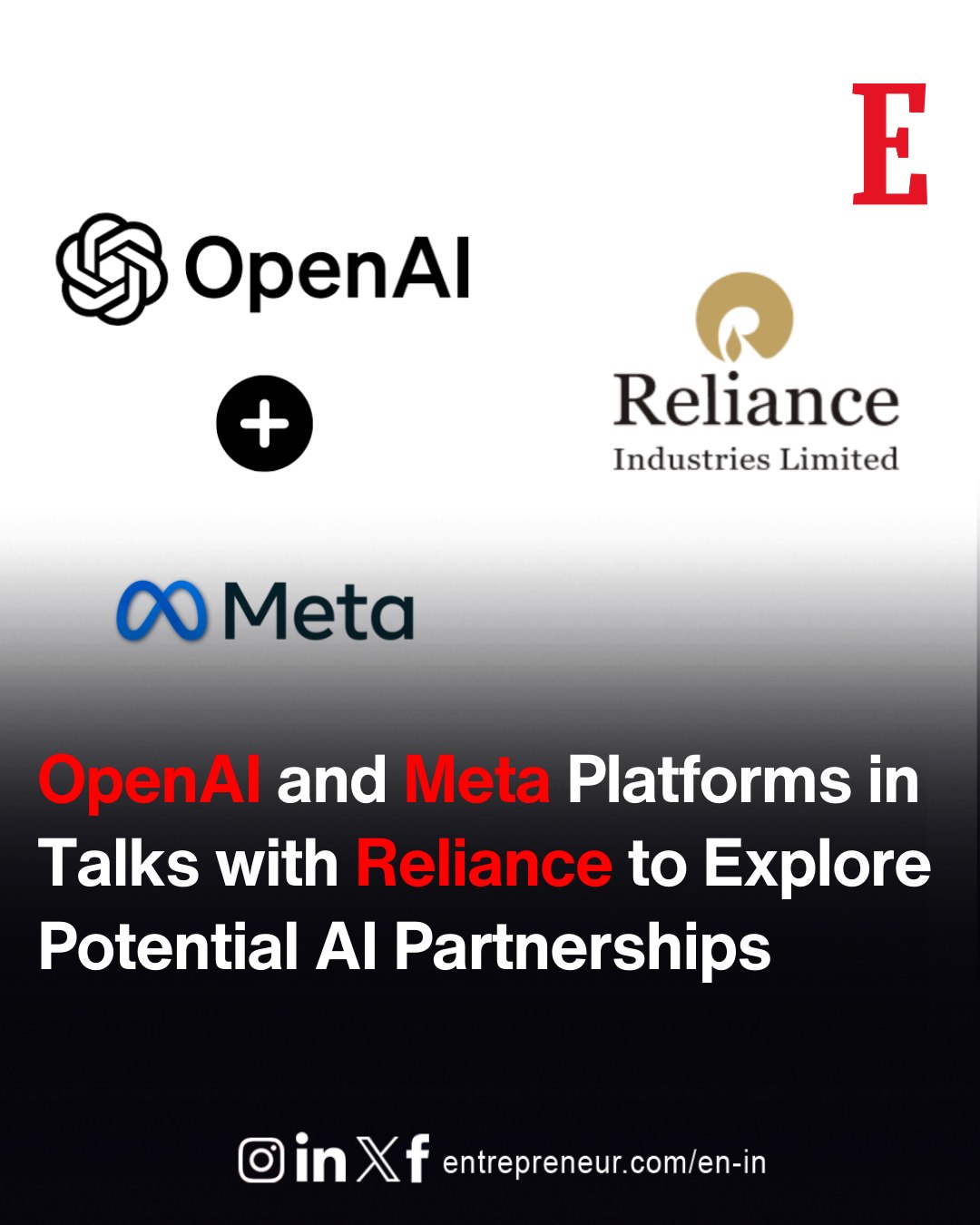#Update OpenAI and Meta are in talks... - Entrepreneur India | Facebook
