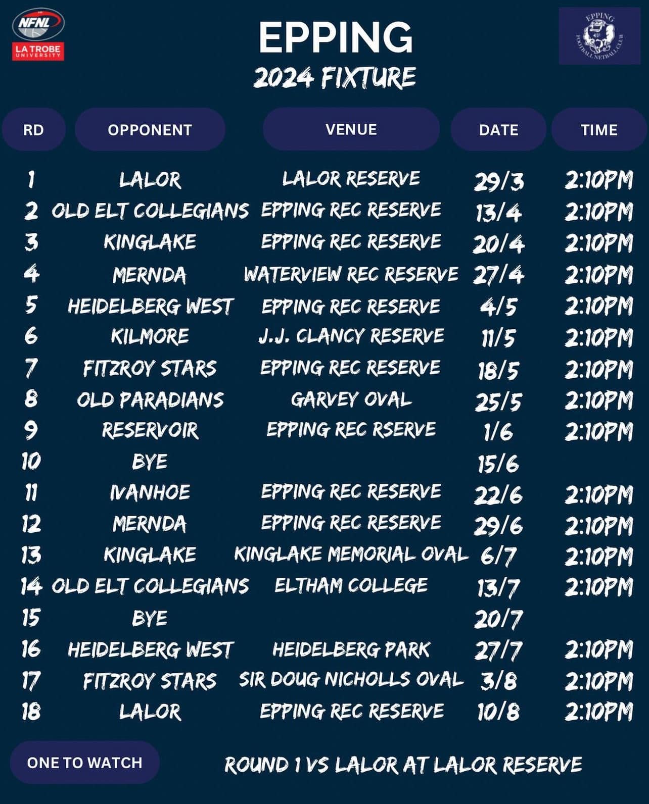 ⭐️📣SENIOR MEN’S... - Epping Football Netball Club - Vic AFL | Facebook