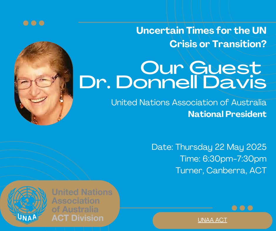 🌏 Dr Donnell... - United Nations Association of Australia ACT | Facebook
