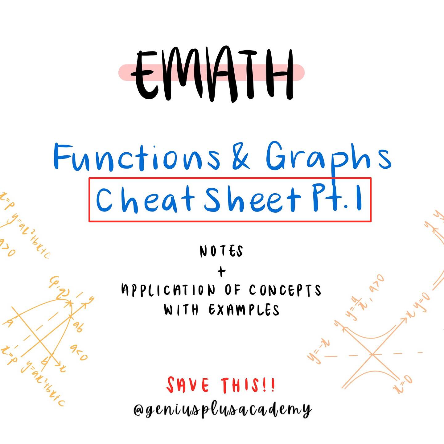 Functions & Graphs Cheat Sheet... - Genius Plus Math Academy