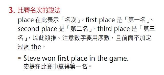 LiveABC互動英語 - 【比賽名次的說法】 你知道在比賽中「得第一名」英文要怎麼說呢？ P.S... | Facebook