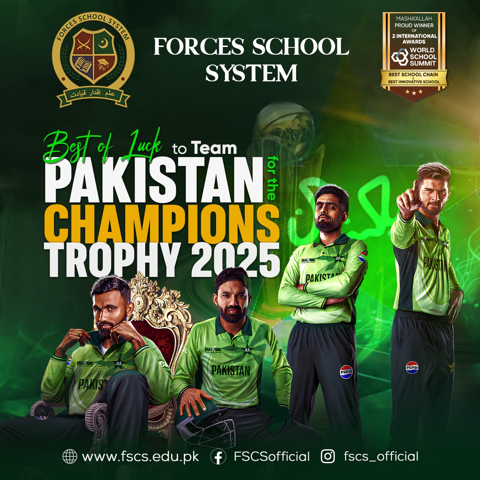 Forces - Best of Luck to Team Pakistan for the Champions Trophy 2025 ...