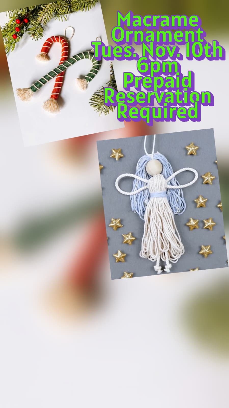 Macrame Ornament Class